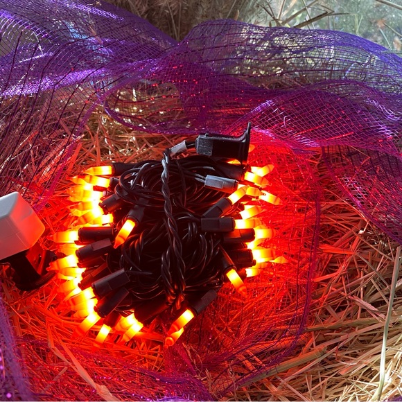 100 Orange Mini Fall String Lights - Picture 6 of 7